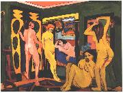 Bathing women in a room, Ernst Ludwig Kirchner